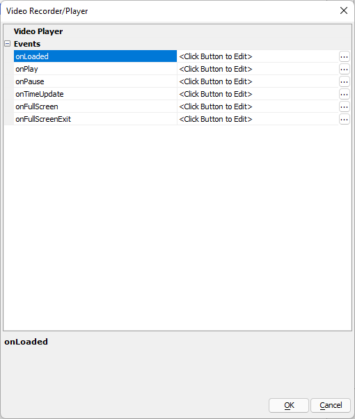 Video Player configuration dialog